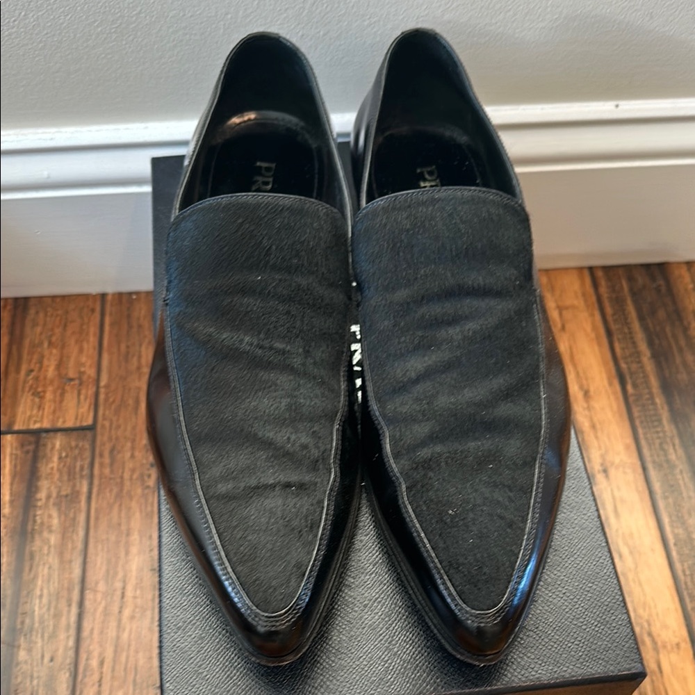 Prada pony loafer